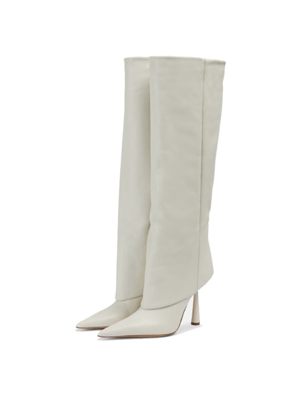 New Fold Over Boots Women size 42 or 11.5 Pointed Toe Stiletto Heel Knee high